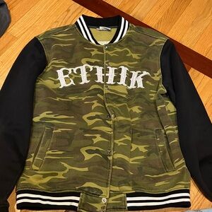 Ethik Camouflage Varsity Jacket